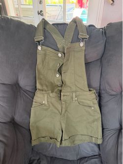 Sky and Sparrow Olive Short Overalls Size Small