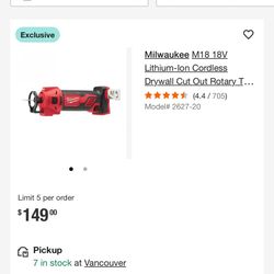 Milwaukee M18 18V Lithium-Ion Cordless Drywall Cut Out Rotary Tool (Tool-Only)