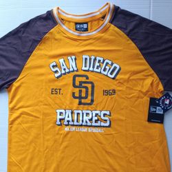 Size XL San Diego Padres New Era Men's Brown And Gold Throwback Tee