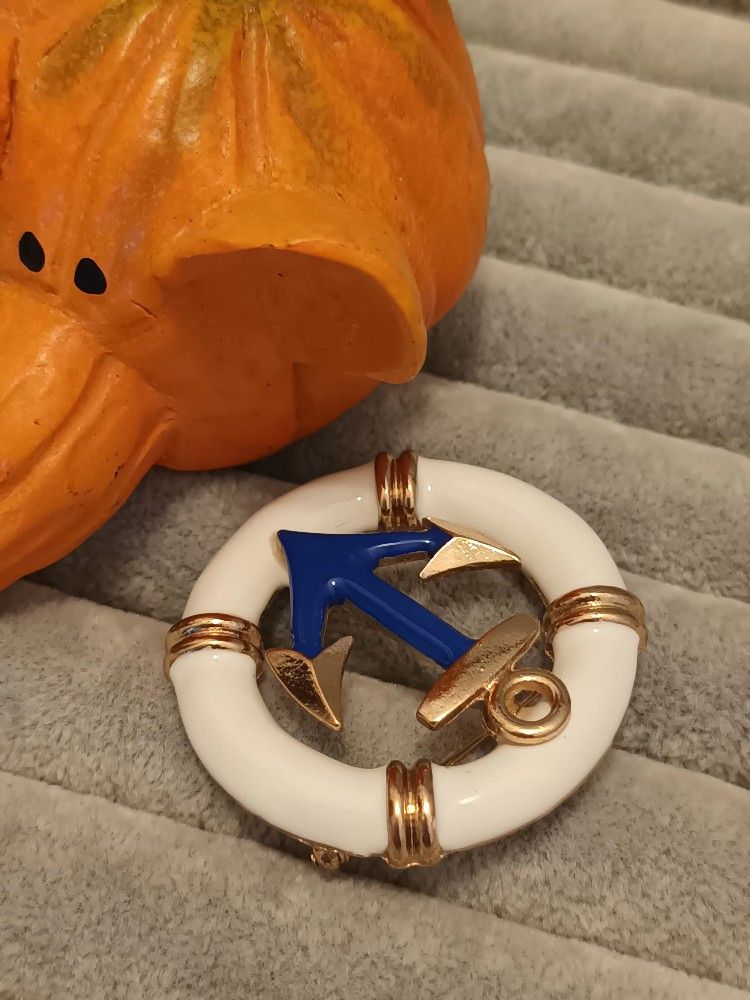 Anchor & Ship Wheel Classic Unique Exquisite Enamel Brooch Pin Jewelry