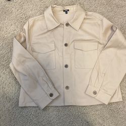 Brand New Express Khaki Cropped Shacket 