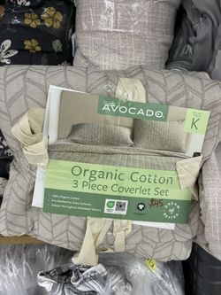 Avocado Organic Cotton 3 Piece Coverlet Set, King