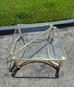 Vintage Coffee Tables Glass Brass