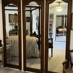 86” Tall By 74” Wide Beveled Mirror Room Divider. Wall Screen