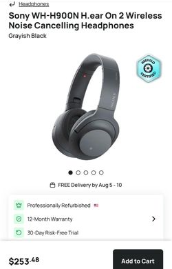 Sony WH-H900N wireless over ear noise cancellation headphones