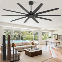 Fanbulous 72 Inch Large Ceiling Fan Without Light, Modern Indoor/Outdoor Ceiling Fans No Light with Remote,6-Speed Reversible Quiet DC Motor, 10 Blade