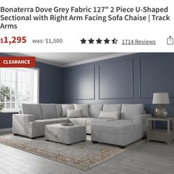 Living Spaces Grey U-Shaped Sectional 