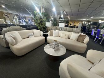 Brand New 2-Piece Cream Sofa and Loveseat Set