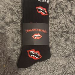 Black Chrome Heart Chomper Socks All Sizes