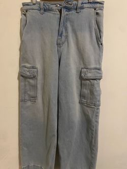 Hollister super baggy light denim cargo jeans