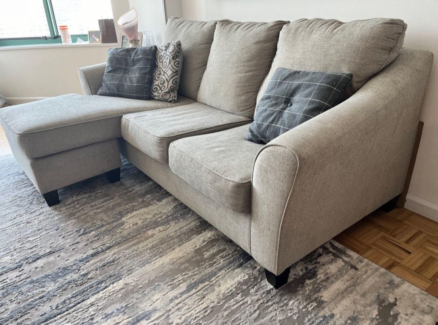 Gray Ashley HomeStores 92" Sectional Chaise Sofa