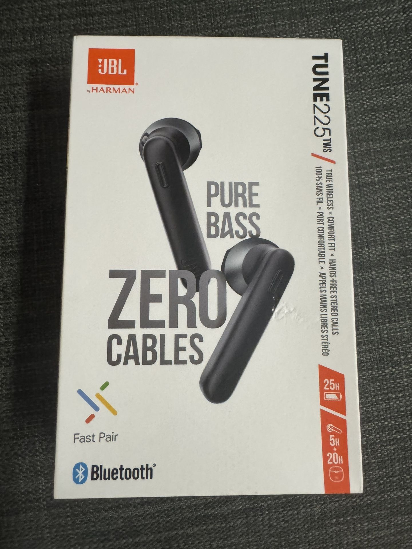 Bnew JBL Tune 225TWS True Wireless Earbud Headphones - Pure Bass Sound, Bluetooth, 25H Battery