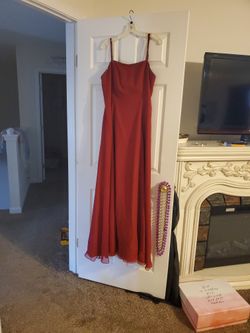 Burgundy Gown With Embroidery 