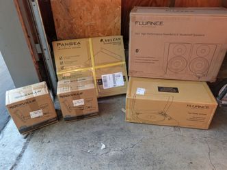 Brand New Unopened Vinyl Player Bundle with speakers and wall mounts