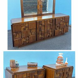 Vintage Lane 4 piece Staccato brutalist bedroom set