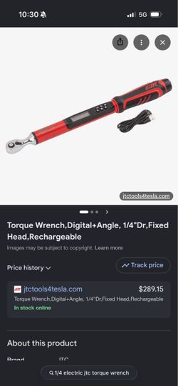 JTC Digital Torque Wrench 1/4" Rechargeable