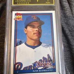 1991 Topps Traded Rookie Graded Allstar 10 Ivan Rodriguez 
