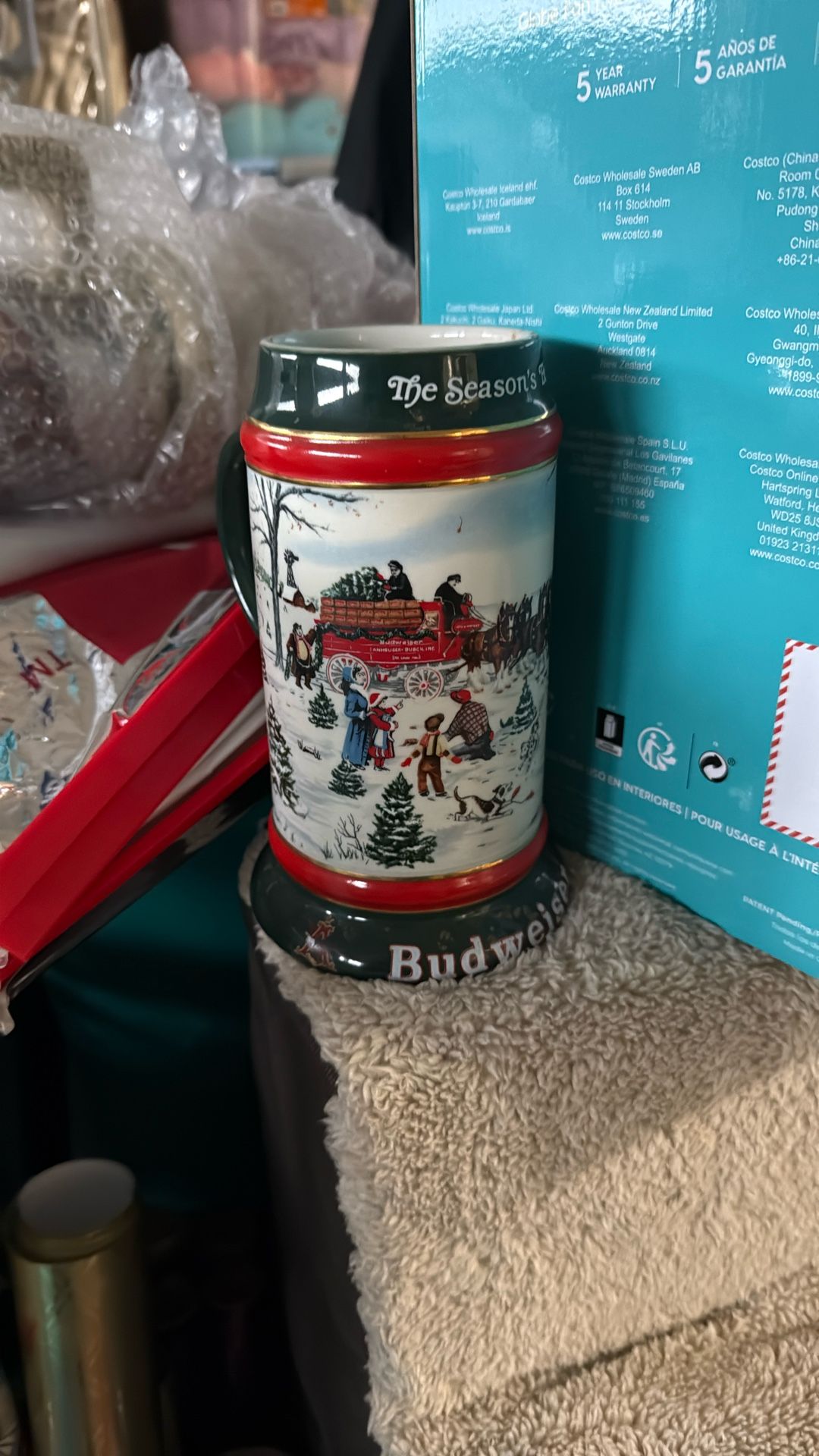 Budweiser 1991 Holiday Stein