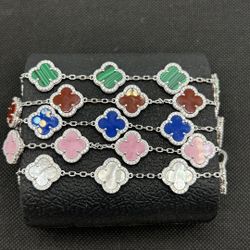 SS Clover Bracelets W/ Moissanites