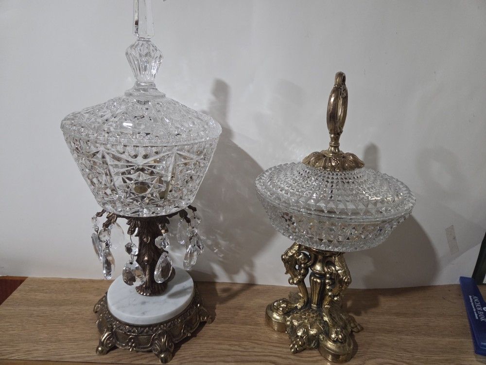Pair of Crystal/Glass candy dishes.