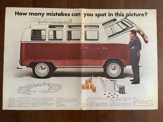 Vintage VW bus advertisement