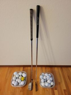 62 GOLF BALLS and 2 PUTTERS!