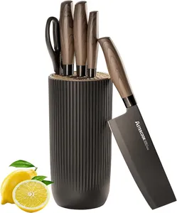 Astercook 6-Piece Black Knife Set