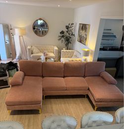 Sectional Sofa (pink - Dusty Rose)