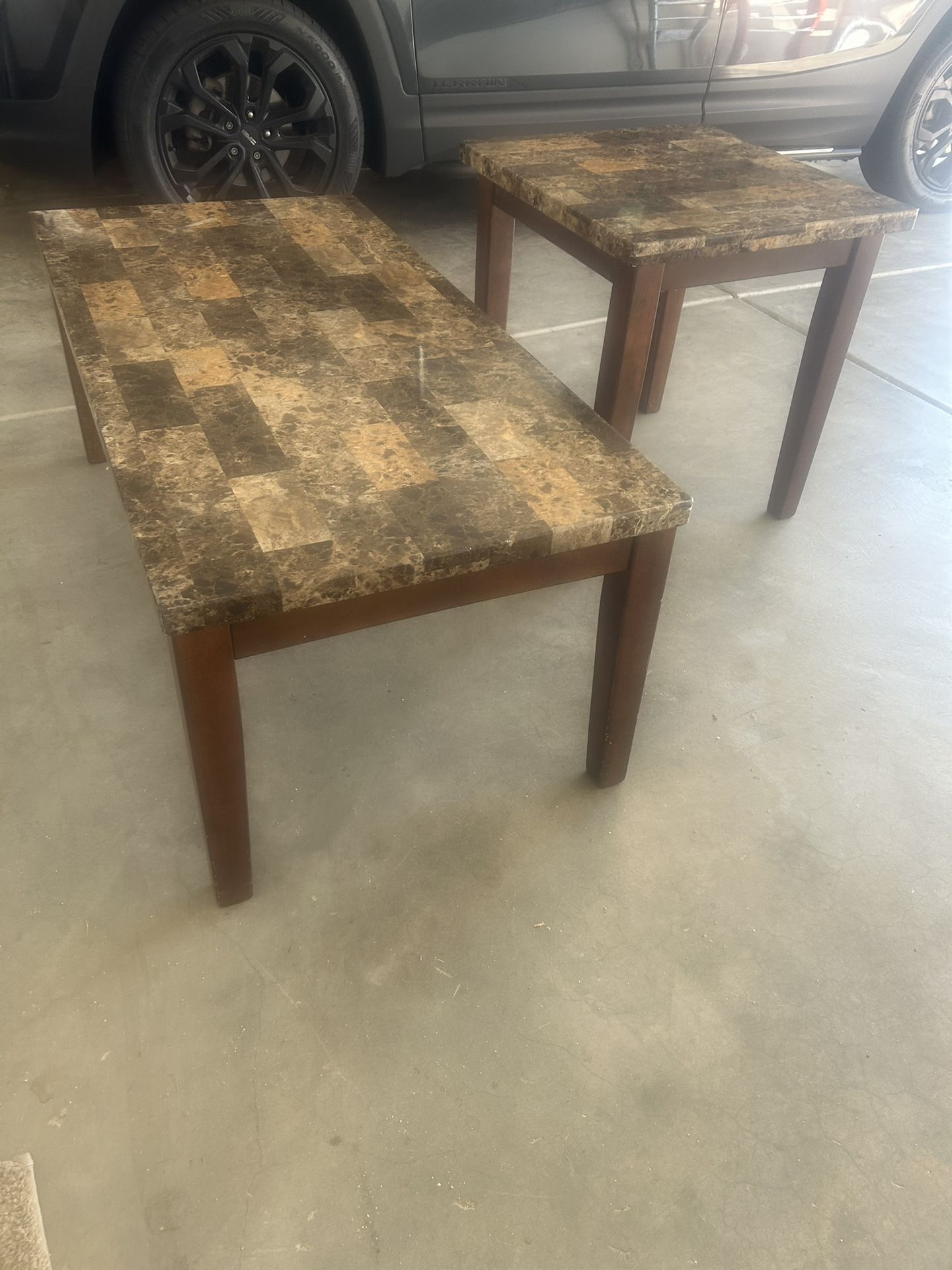 Coffee table and two end tables