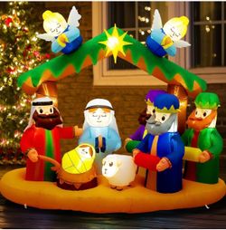 ARESENCE Christmas Inflatables Nativity Scene Outdoor Decorations,
