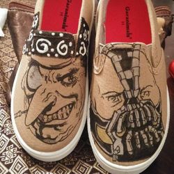Custom drawn shoes super hero