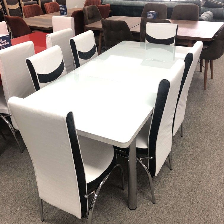 New dining set 6 Chairs And Table 7pcs (We Deliver Fast & We Finance No Credit Check Required) $385
