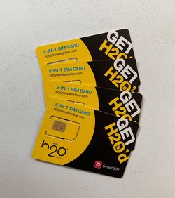Set of 4 H2O Simcard New never used/ For Parts