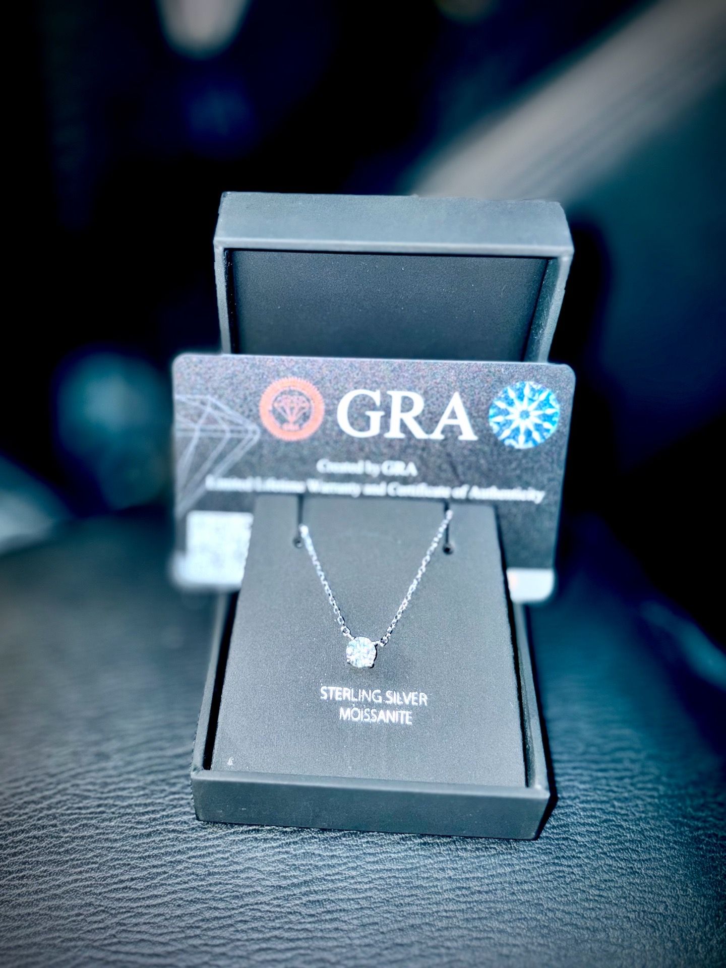 Sterling Silver .925 Moissanite Solitaire Necklace