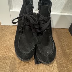 Black Wedge Boots 