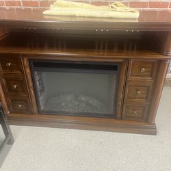 Fake fire place - solid wood with lights