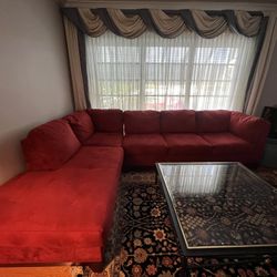 Large Red Two Piece Sectional