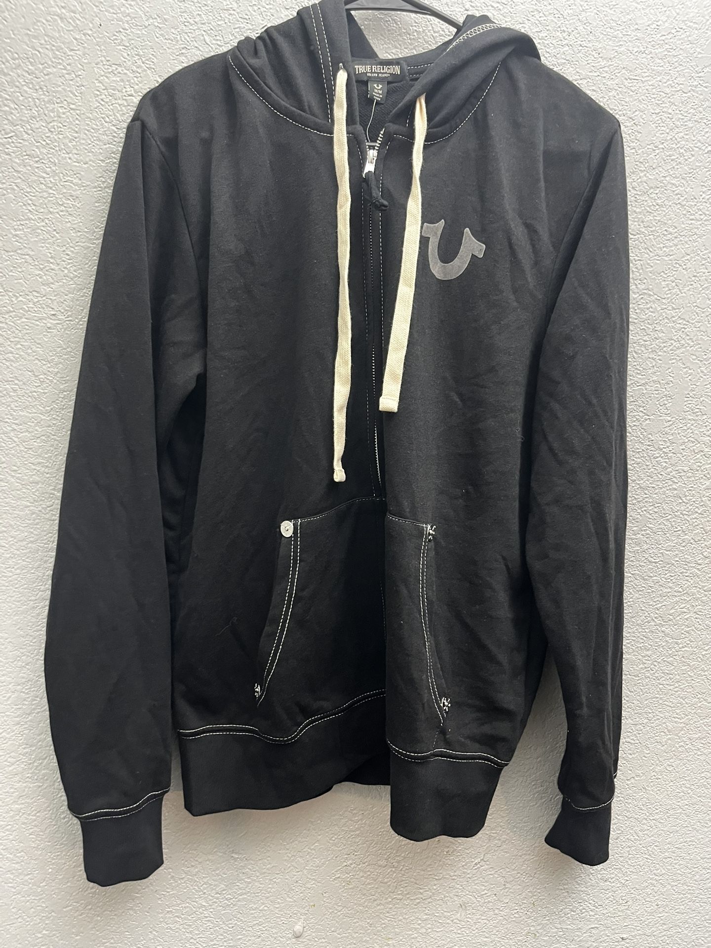 True Religion Mens Zip Up Hooded Sweatshirt