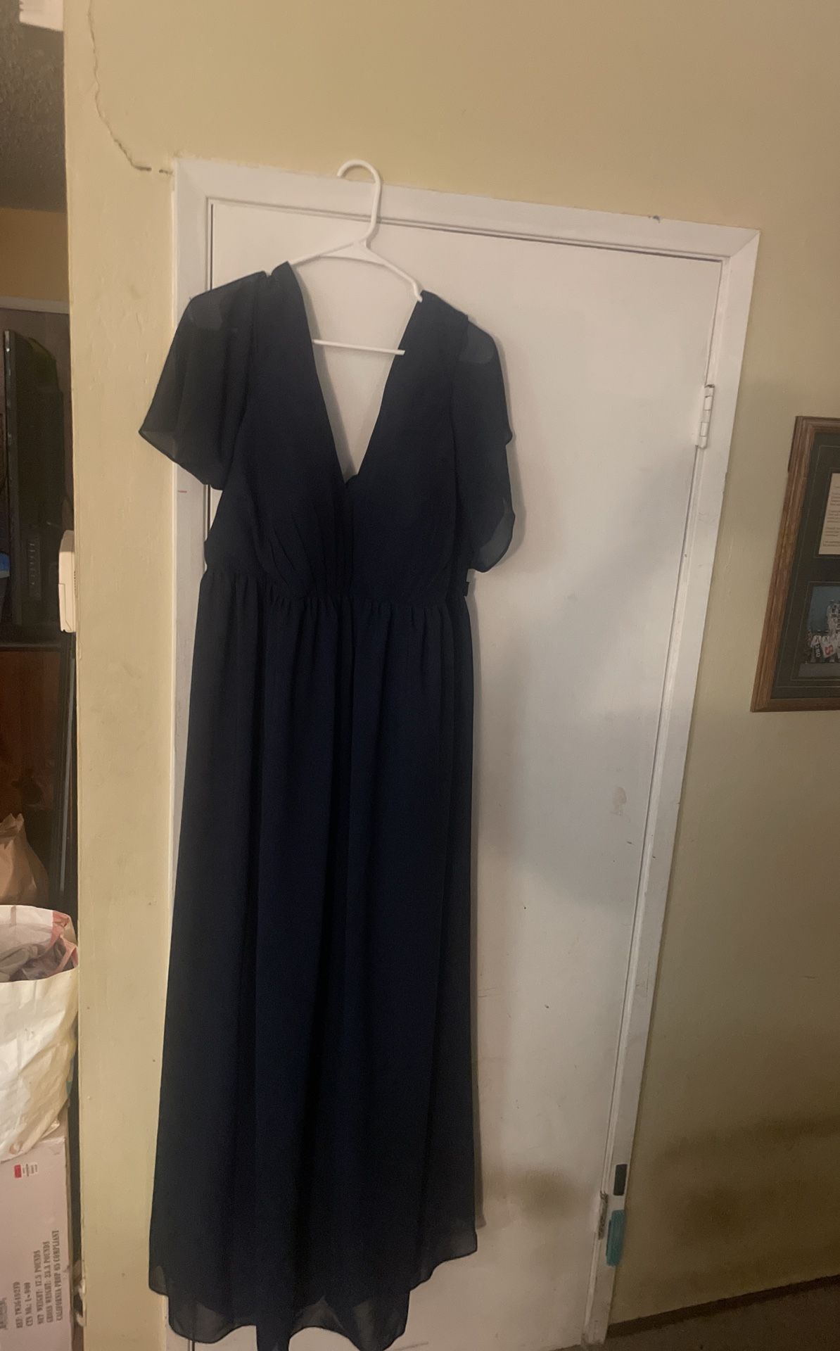 YMSHA Plus Size Bridesmaid Dress Pleated Formal Dress With Pockets 24 Plus Size