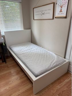 IKEA twin bed frame with mattress