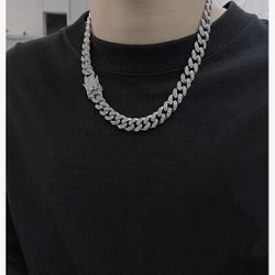 Cuban Link Chain for Men | Women Necklace  Miami Cuban Chains | Bling Diamond Chain Jewelry Silver