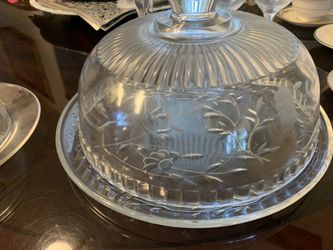 Princess house crystal cake lid and base