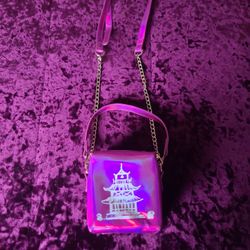 Fuchsia "Chinese Food To Go Box" Clutch Purse