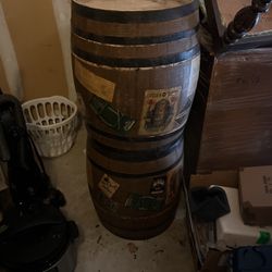 Two Antique Whiskey Barrels 
