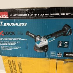 Makita 18V LXT Lithium-Ion Brushless Cordless 4-1/ 2 in. /5 in. X-LOCK Angle Grinder with AFT, Tool Only