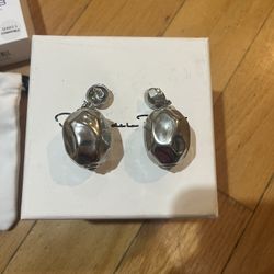 Oscar de la Renta Silver Earrings 