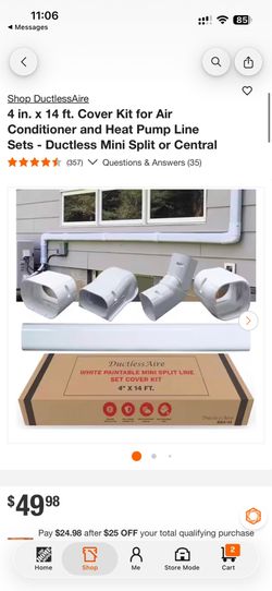 DuctlessAire 4 in. x 14 ft. Cover Kit for Air Conditioner and Heat Pump Line Sets - Ductless Mini Split or Central