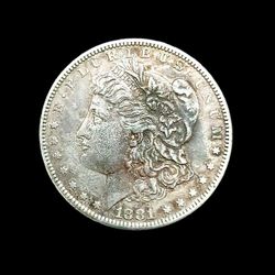 1881-S Morgan Silver Dollar, About Uncirculated 