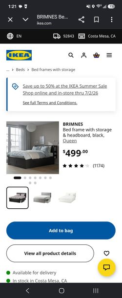 Queen storage bed frame/ headboard