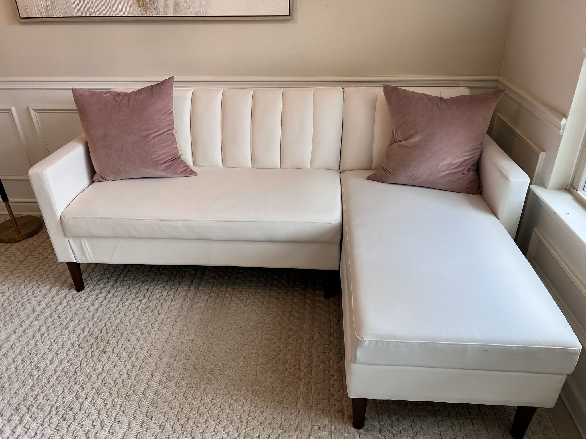 Leather Sectional With Tucked Away Storage! 